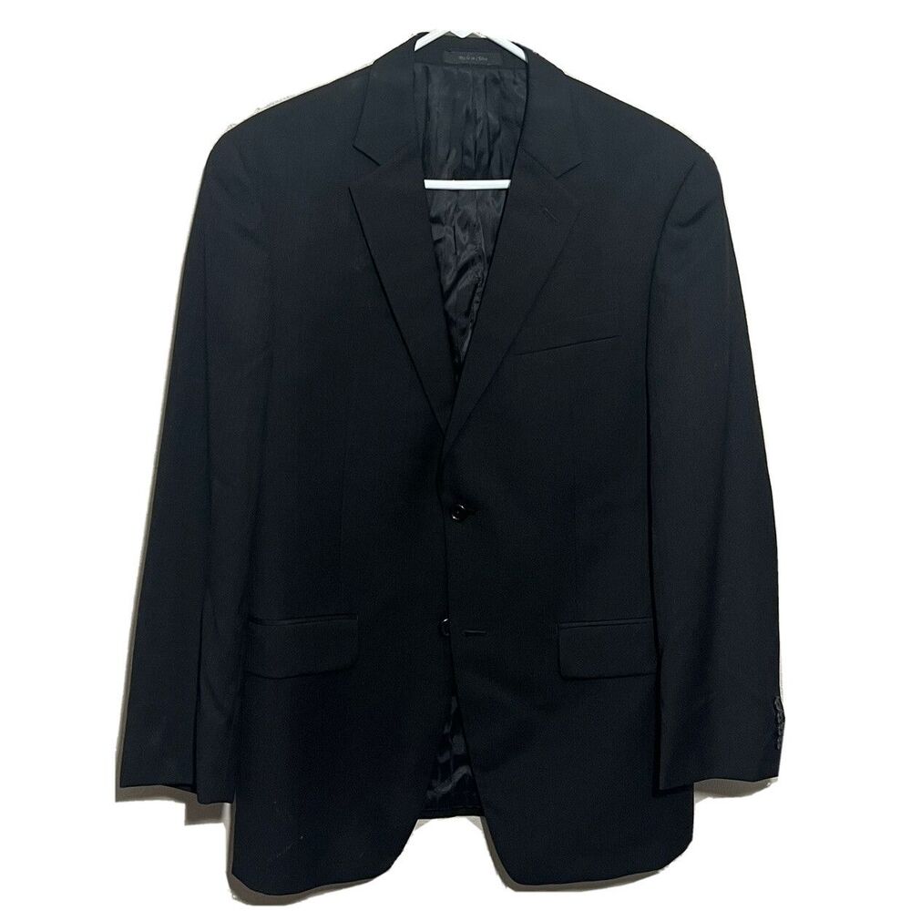 Michael Kors Mens Black 100% Wool Classic Fit Sport Coat Blazer Jacket Sz 39R